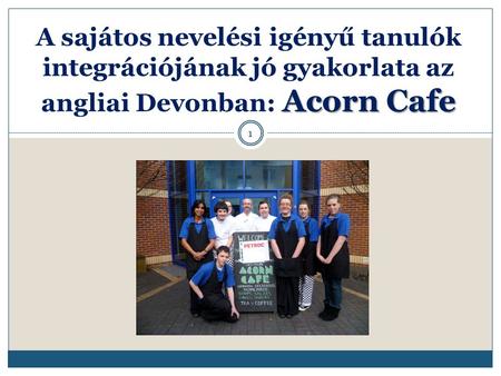 Acorn Cafe A sajátos nevelési igényű tanulók integrációjának jó gyakorlata az angliai Devonban: Acorn Cafe 1.