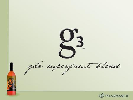 Mi a g3? A g3 a méltán elismert, dél-ázsiai gâc szupergyümölcs (kínai keserűuborka) jótékony hatásait kínálja, további három szupergyümölcs mellett. A.