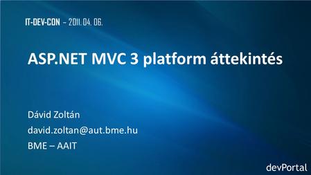 ASP.NET MVC 3 platform áttekintés