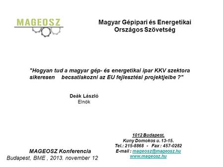 Magyar Gépipari és Energetikai Országos Szövetség