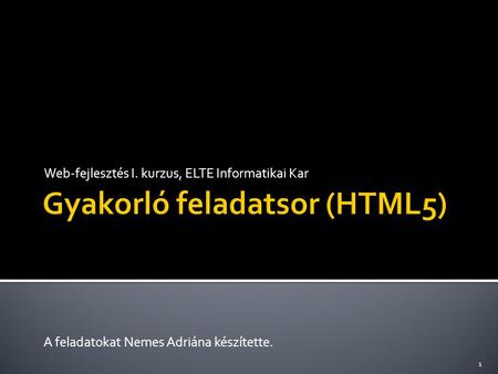 Gyakorló feladatsor (HTML5)