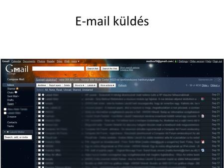 E-mail küldés.