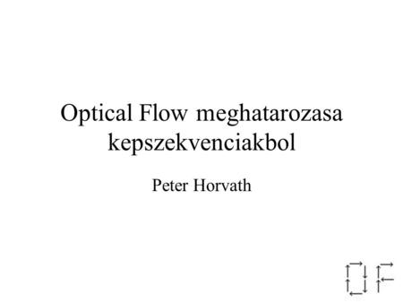 Optical Flow meghatarozasa kepszekvenciakbol