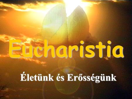 Eucharistia Életünk és Erősségünk.