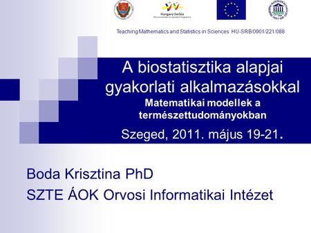 Boda Krisztina PhD SZTE ÁOK Orvosi Informatikai Intézet