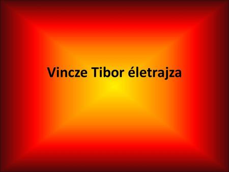 Vincze Tibor életrajza