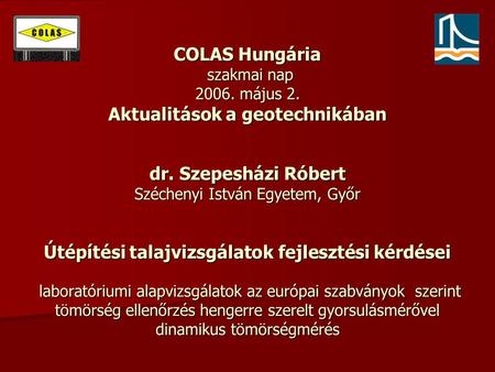 COLAS Hungária szakmai nap május 2