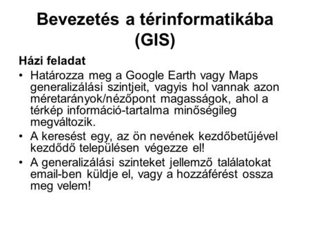 Bevezetés a térinformatikába (GIS)