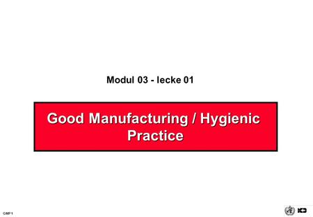 Good Manufacturing / Hygienic Practice
