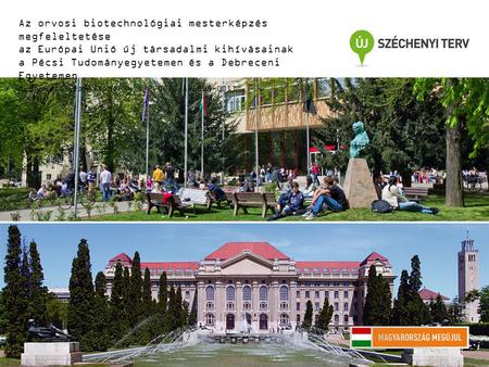 Az orvosi biotechnológiai mesterképzés megfeleltetése az Európai Unió új társadalmi kihívásainak a Pécsi Tudományegyetemen és a Debreceni Egyetemen Azonosító.