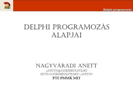Delphi programozás alapjai