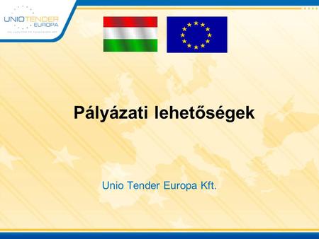 Pályázati lehetőségek Unio Tender Europa Kft.. Általános szabályok Társfinanszírozás Közép-Magyarországi régió: Budapest, Pest megye Konvergencia régiók: