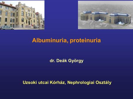 Albuminuria, proteinuria Uzsoki utcai Kórház, Nephrologiai Osztály