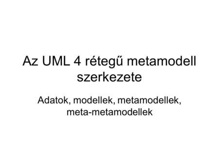 Az UML 4 rétegű metamodell szerkezete
