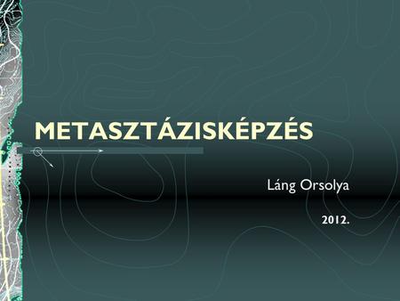 METASZTÁZISKÉPZÉS Láng Orsolya 2012..