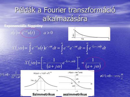 Példák a Fourier transzformáció alkalmazására