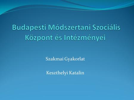 Budapesti Módszertani Szociális Központ és Intézményei