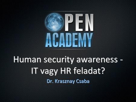 Human security awareness - IT vagy HR feladat?