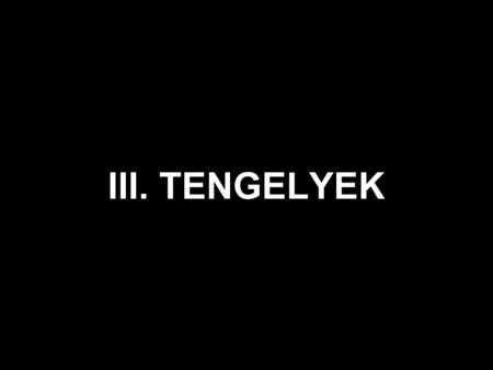 III. TENGELYEK.