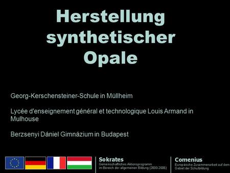 Herstellung synthetischer Opale