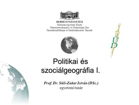 Politikai és szociálgeográfia I.