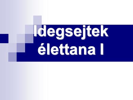 Idegsejtek élettana I.