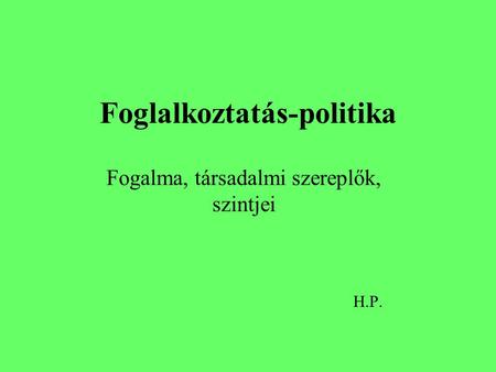 Foglalkoztatás-politika