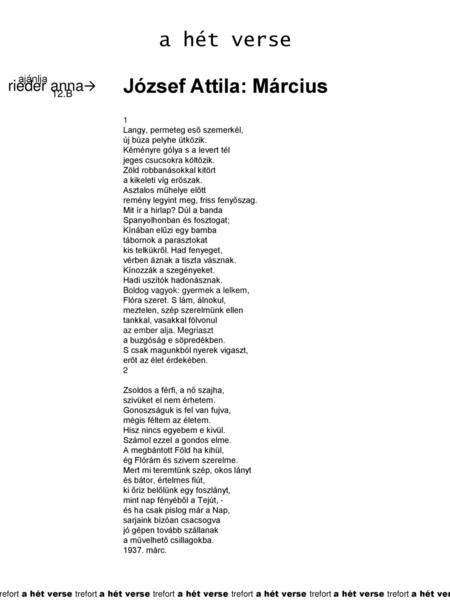 József Attila: Március