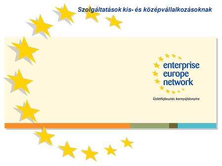 Szolgáltatások kis- és középvállalkozásoknak. Új vállalkozásfejlesztési hálózat Létrejötte A CIP (Competitiveness and Innovation Programme) keretében.