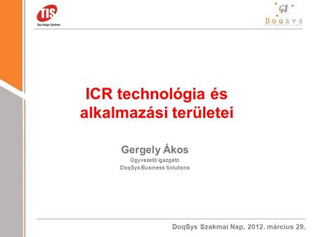 ICR technológia és alkalmazási területei DoqSys Business Solutions