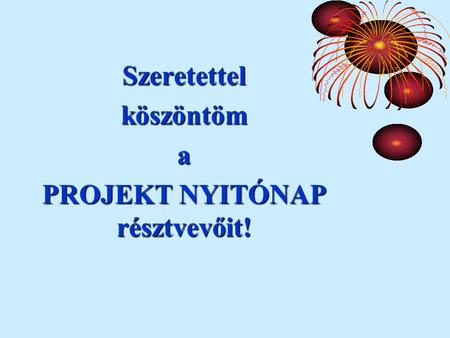 Szeretettelköszöntöma PROJEKT NYITÓNAP résztvevőit!