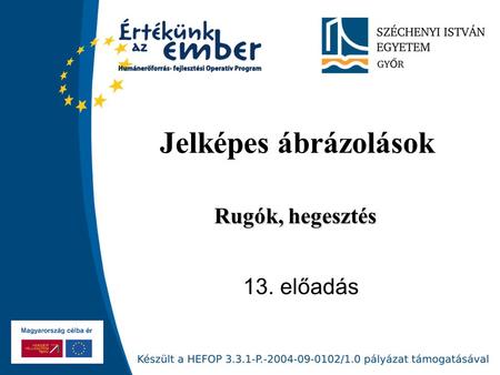 Jelképes ábrázolások Rugók, hegesztés 13. előadás.