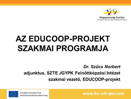 Az EDUCOOP-projekt szakmai programja