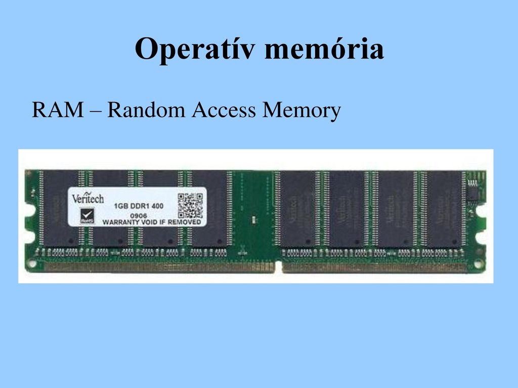 Operatív memória RAM – Random Access Memory