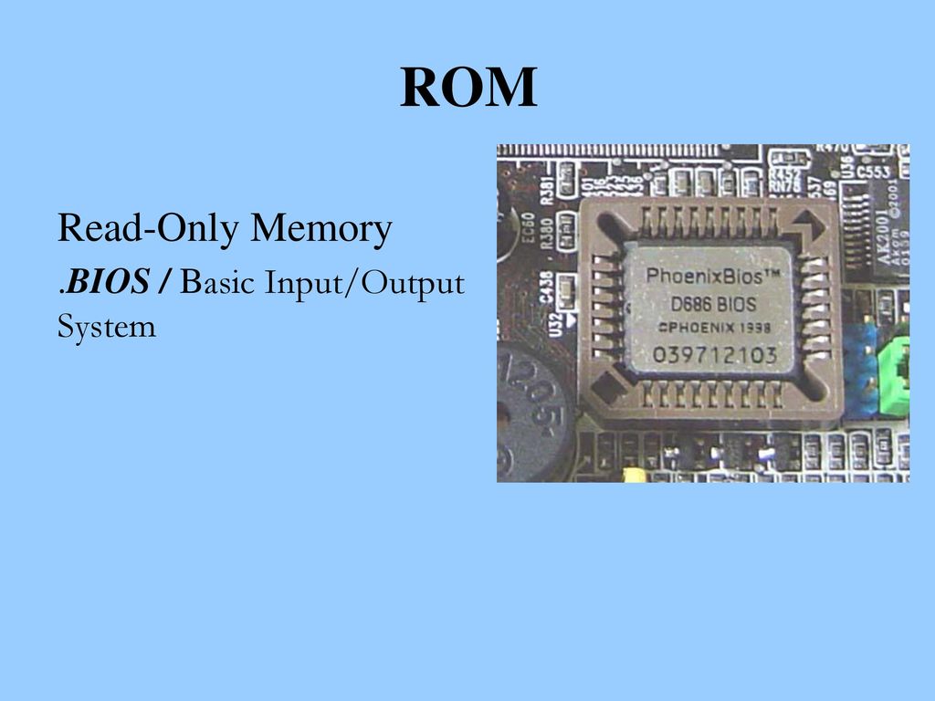 ROM Read-Only Memory .BIOS / Basic Input/Output System