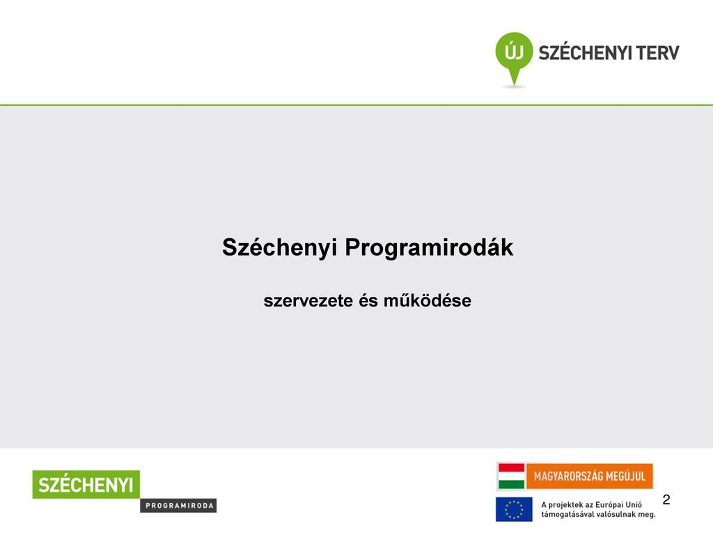 Széchenyi Programirodák szervezete és működése