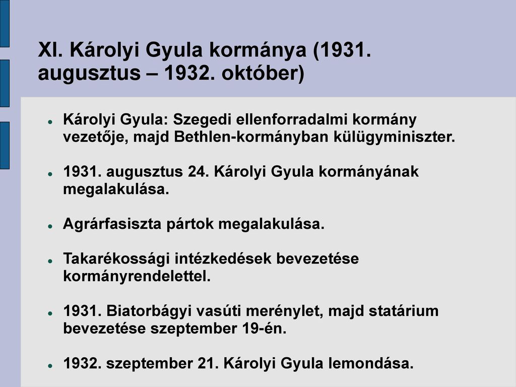 XI. Károlyi Gyula kormánya (1931. augusztus – október)