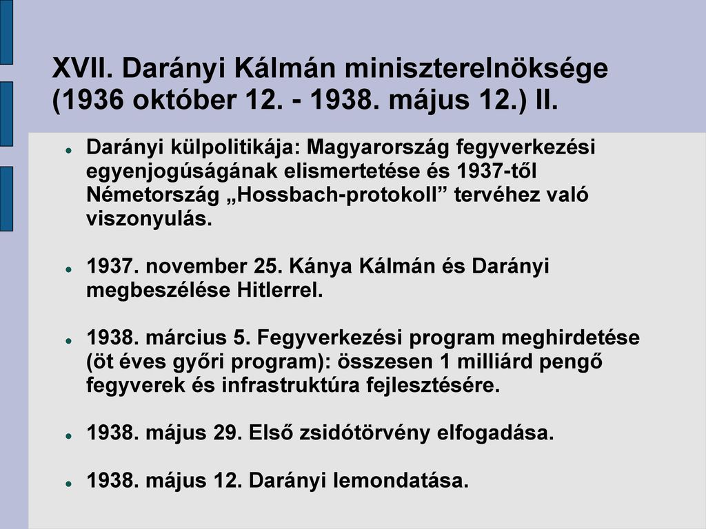 XVII. Darányi Kálmán miniszterelnöksége (1936 október