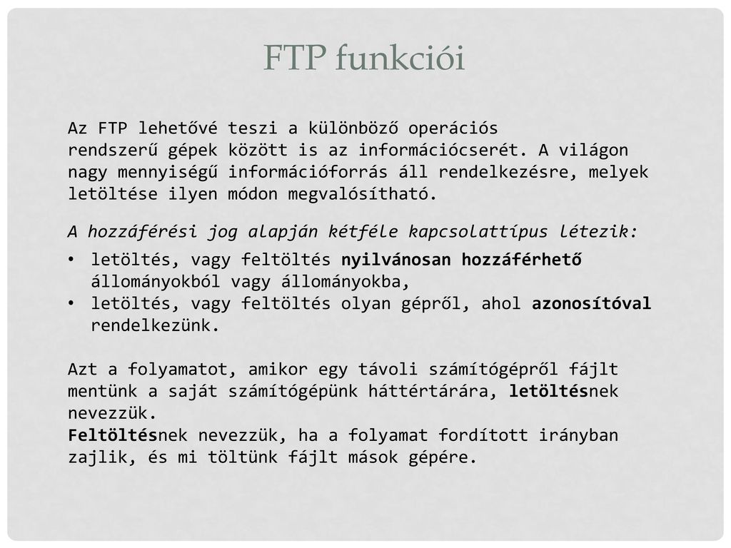 FTP funkciói