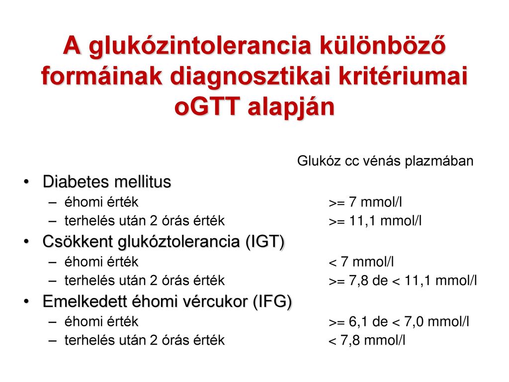 Csökkent glukóztolerancia (IGT)