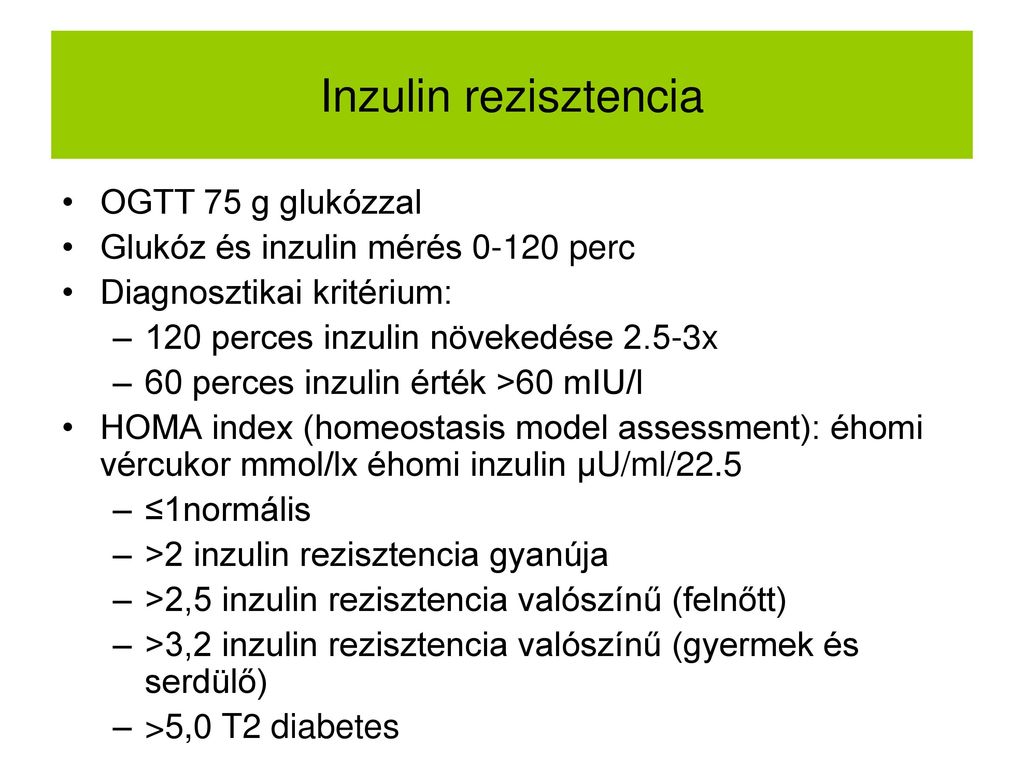inzulin terhelés 120 perc normál érték