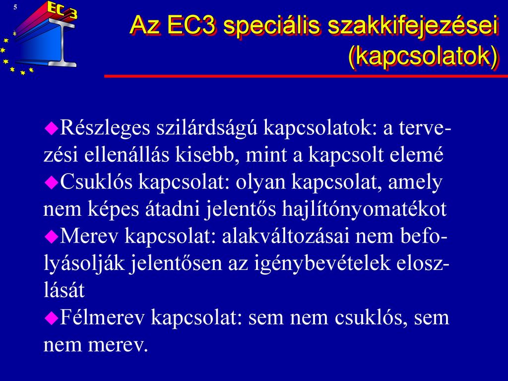 Az EC3 speciális szakkifejezései (kapcsolatok)