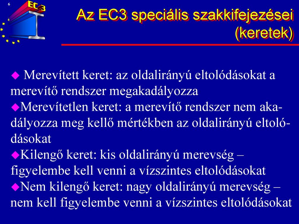 Az EC3 speciális szakkifejezései (keretek)