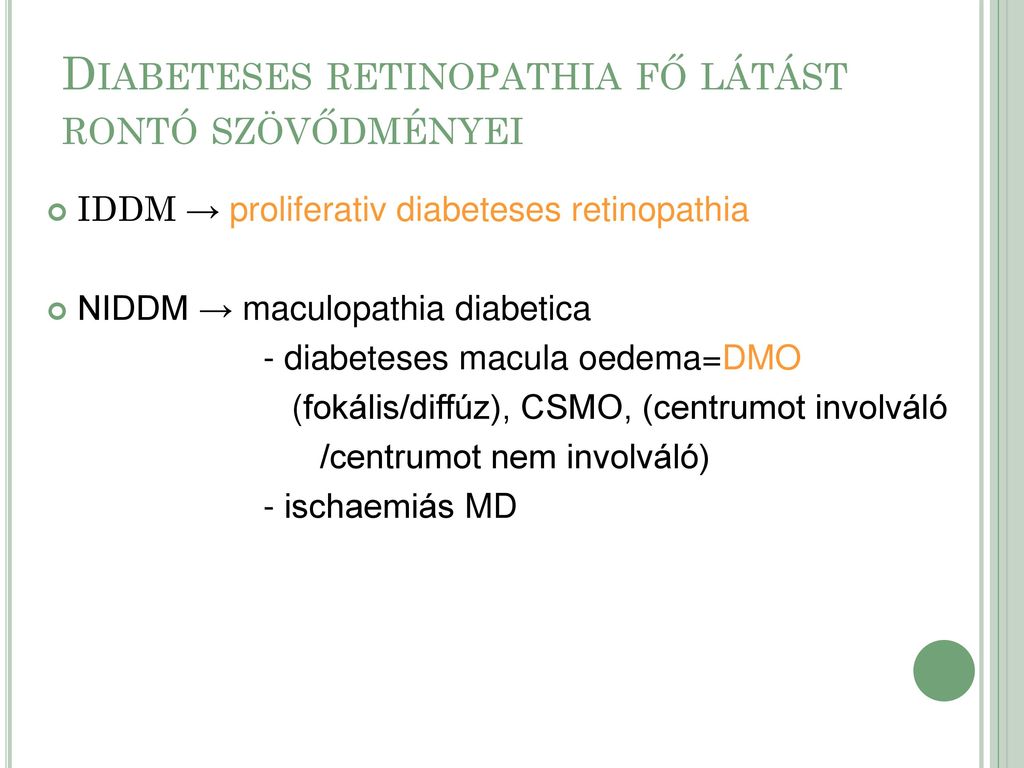 retinopathia diabetica jelentése