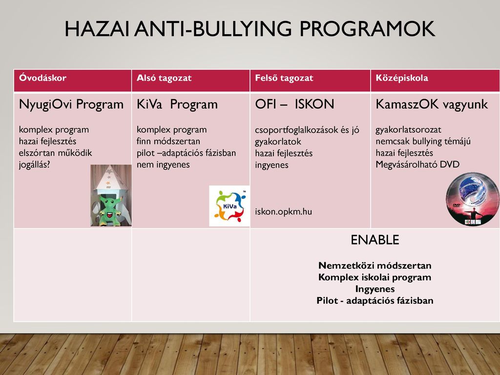 Hazai anti-bullying programok