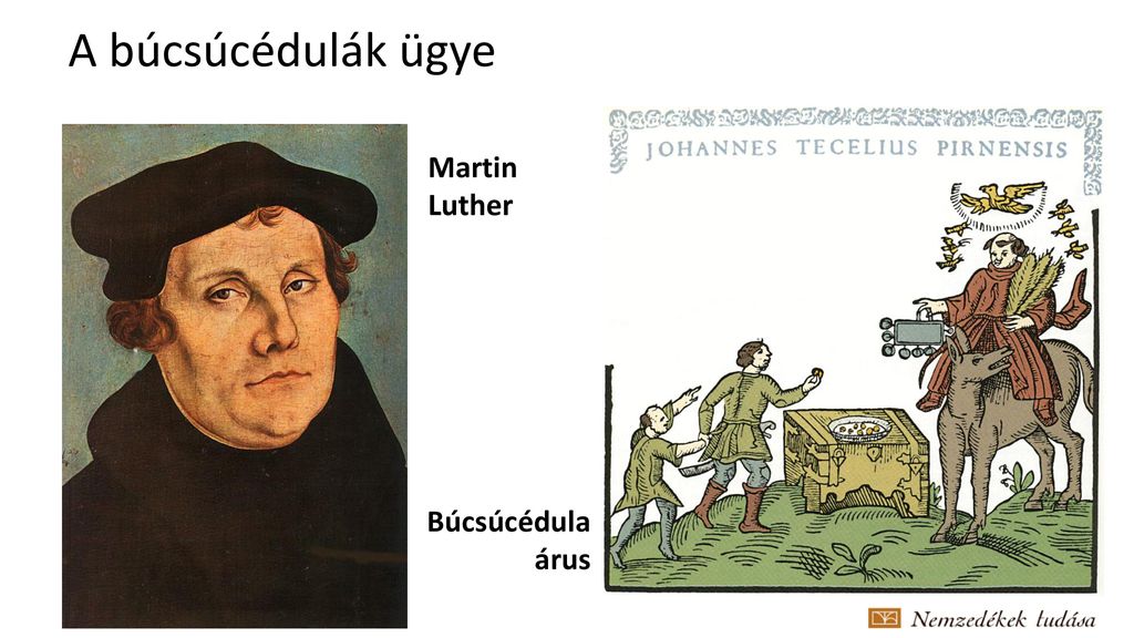 A búcsúcédulák ügye Martin Luther Búcsúcédula árus