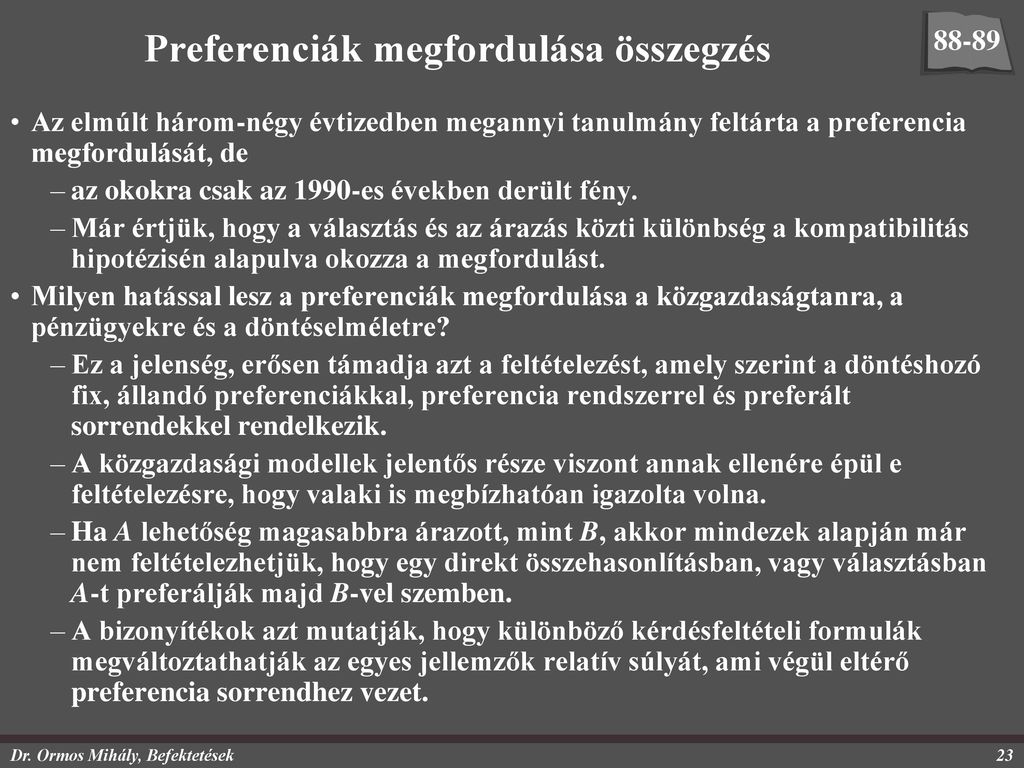 Befektetések Ii Dr Ormos Mihály Befektetések Ppt Letölteni