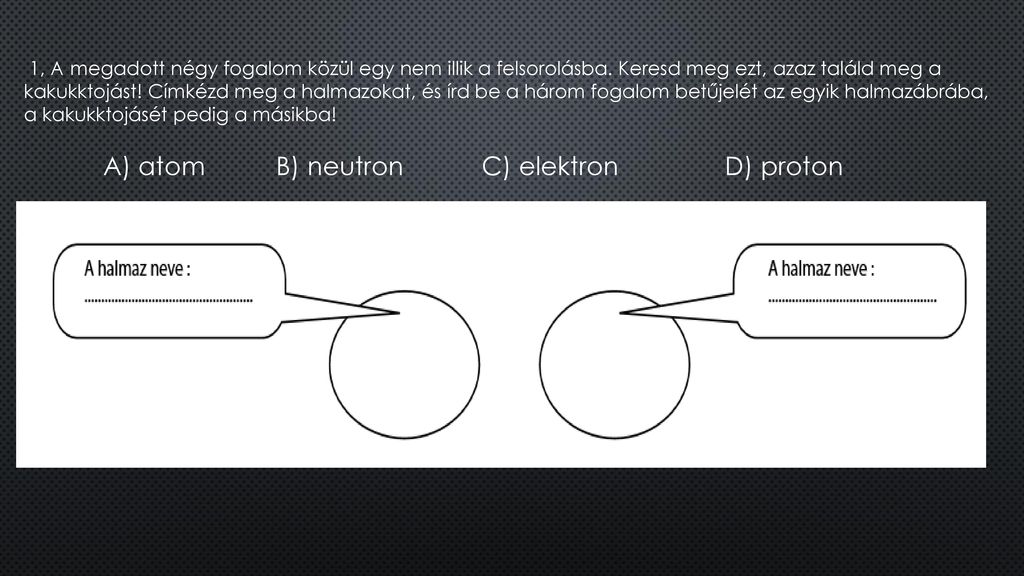 A) atom B) neutron C) elektron D) proton