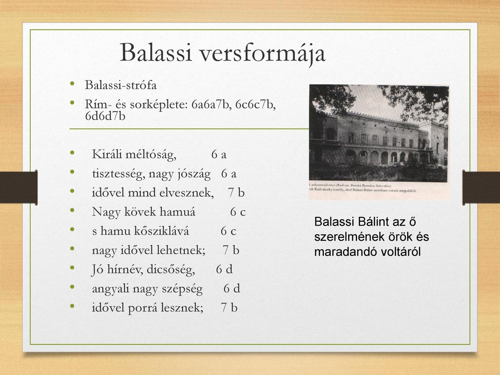 Balassi versformája Balassi-strófa