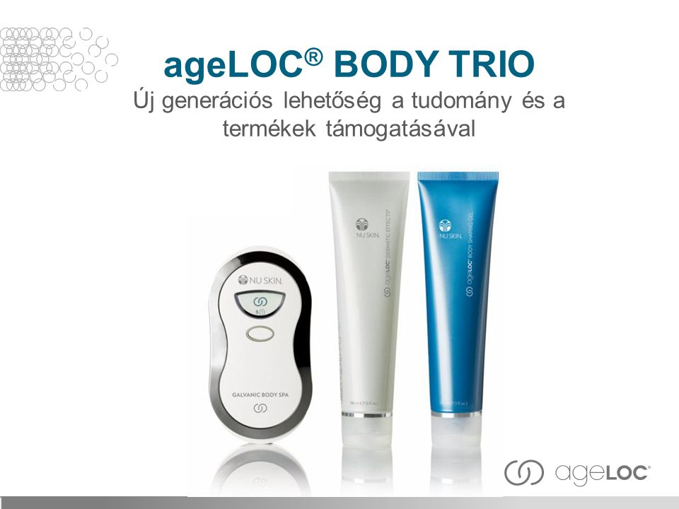 ageLOC® BODY TRIO Új generációs lehetőség a tudomány és a termékek támogatásával